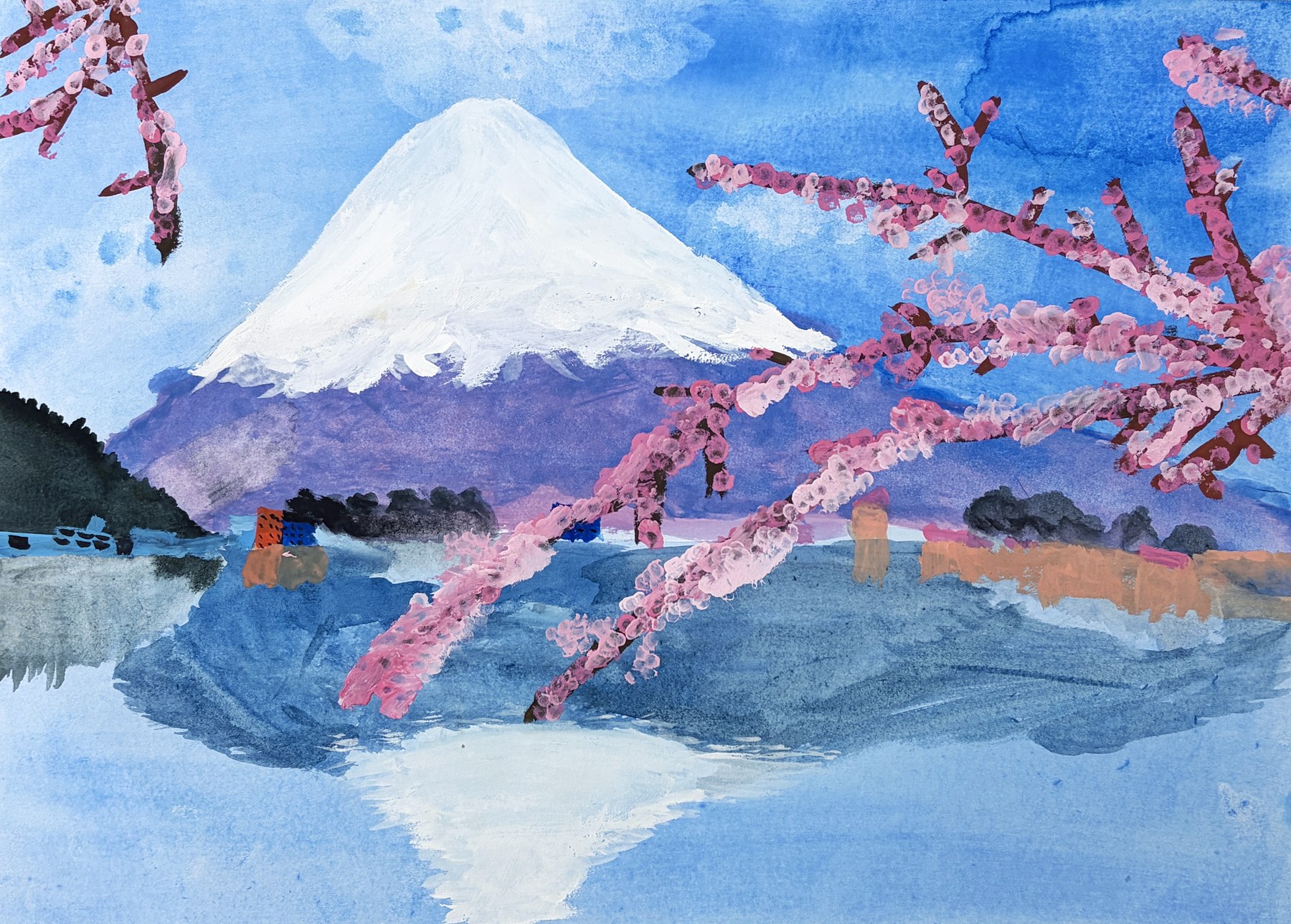 富士山を描いた小学3年生の自由作品