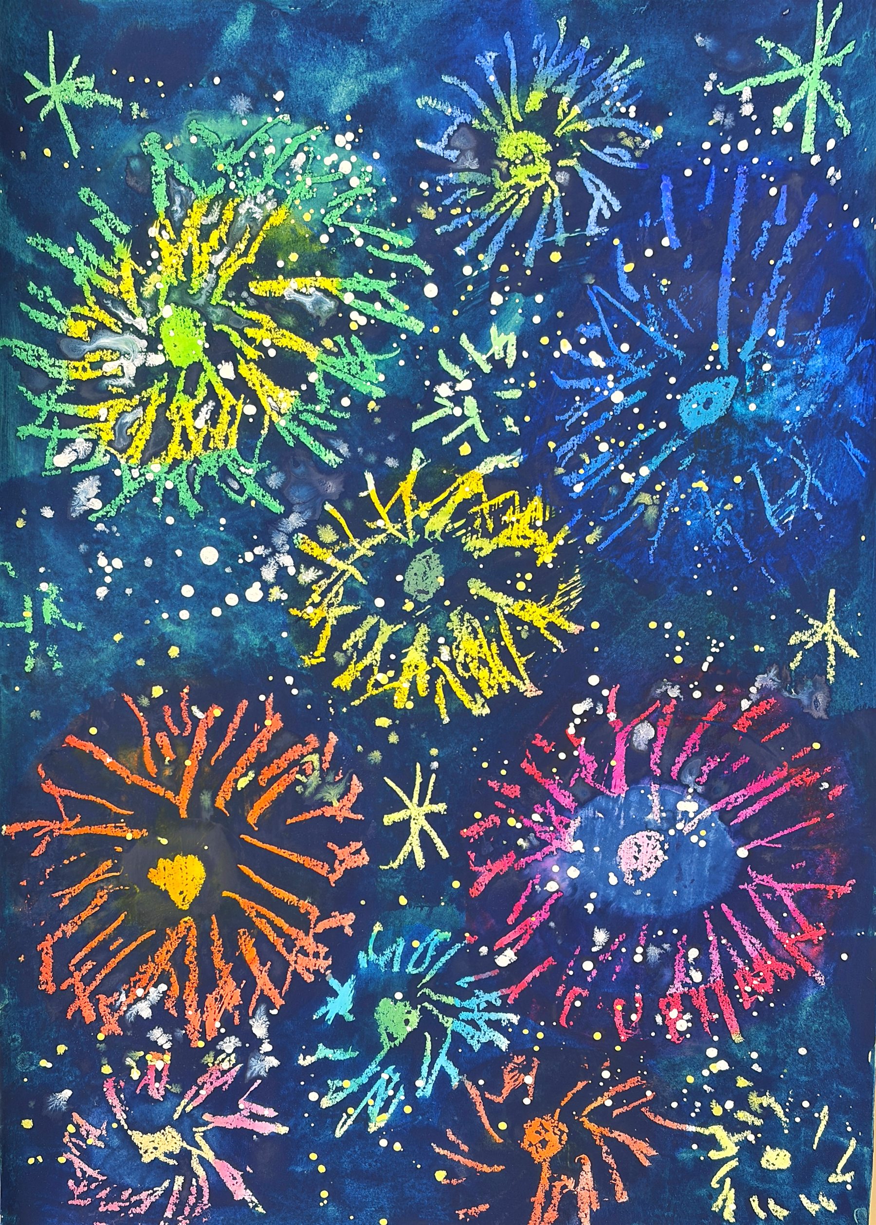 花火を描いた小学2年生の生徒作品